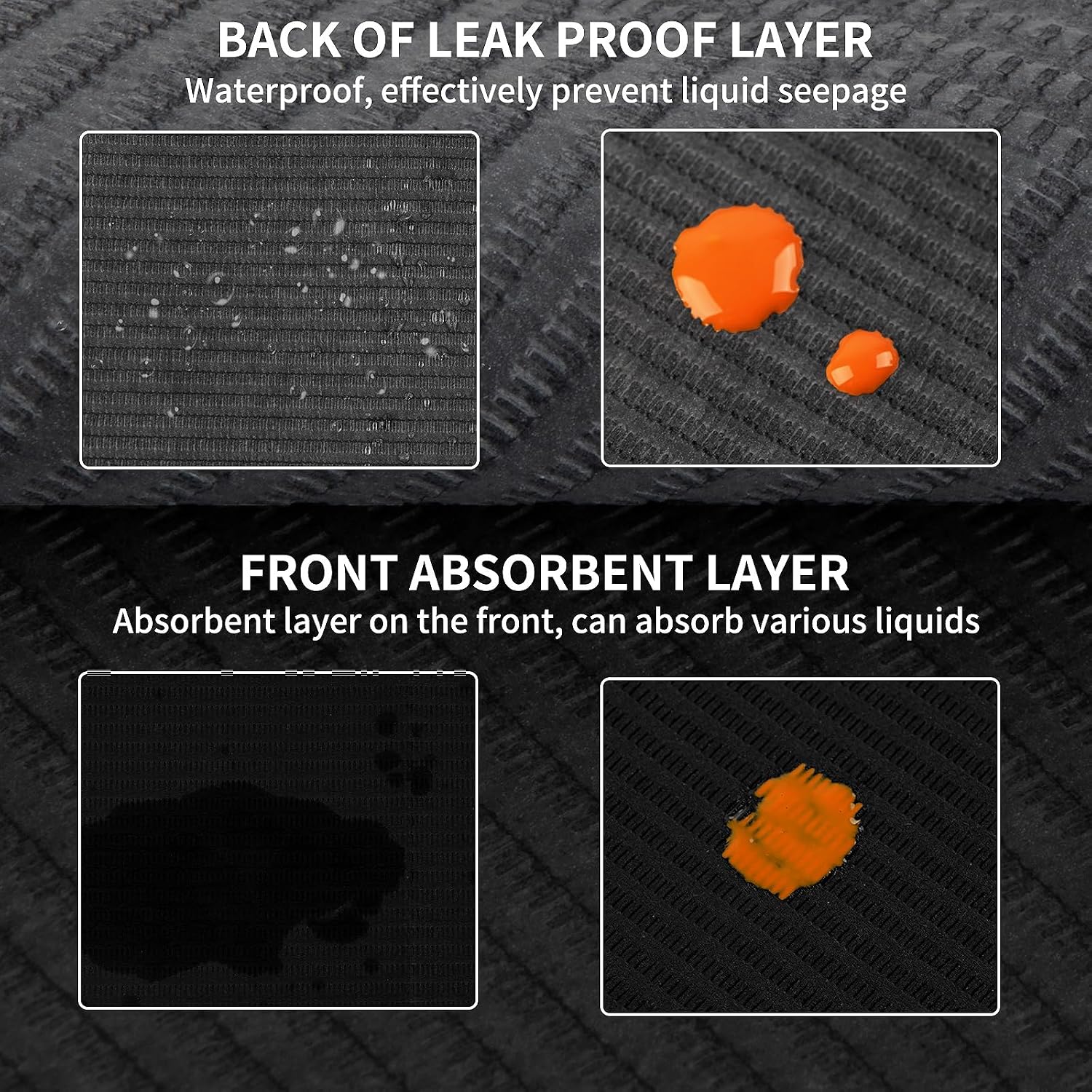 Black 13x18 disposable nail mat, 160 pack, triple-layer leakproof pad - 2