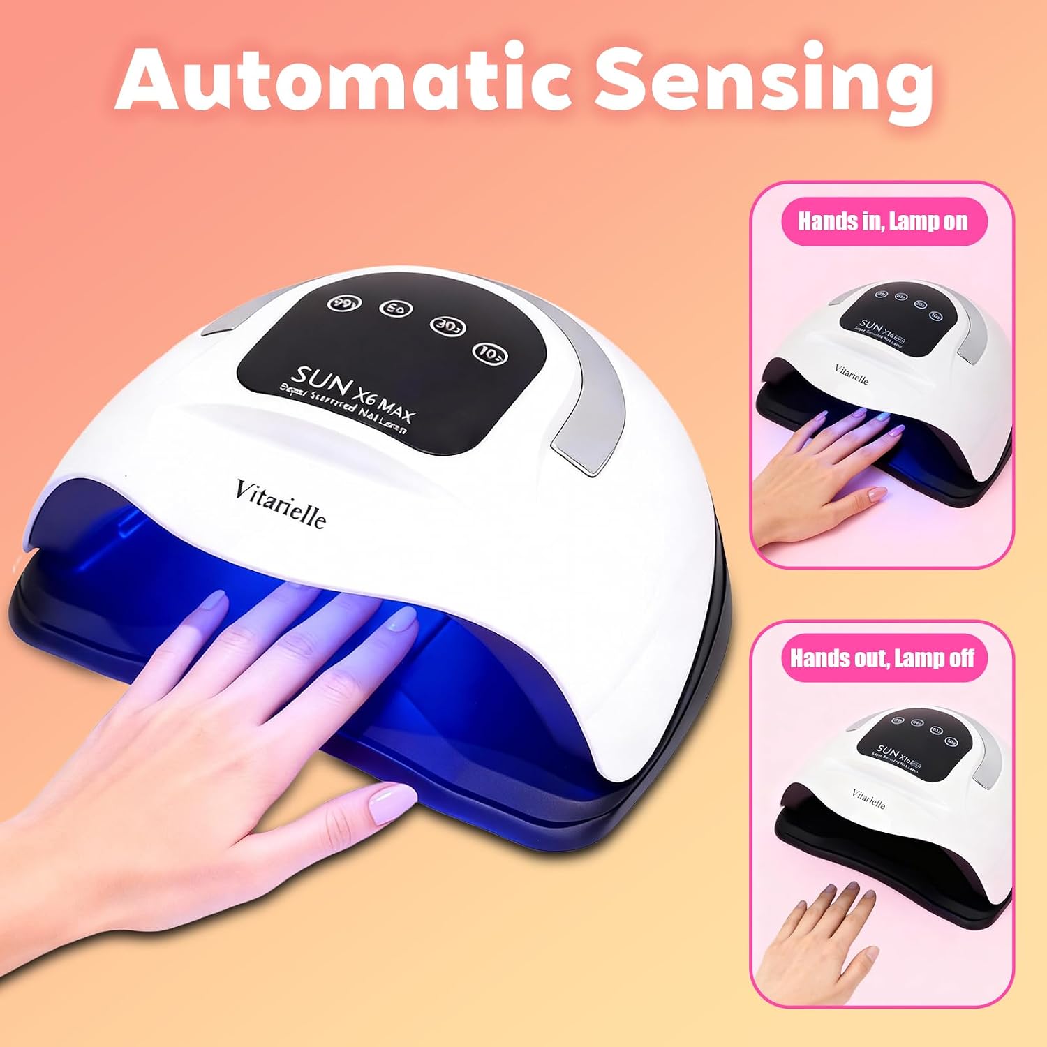 Vitarielle 320W UV LED nail lamp with phone holder - 3