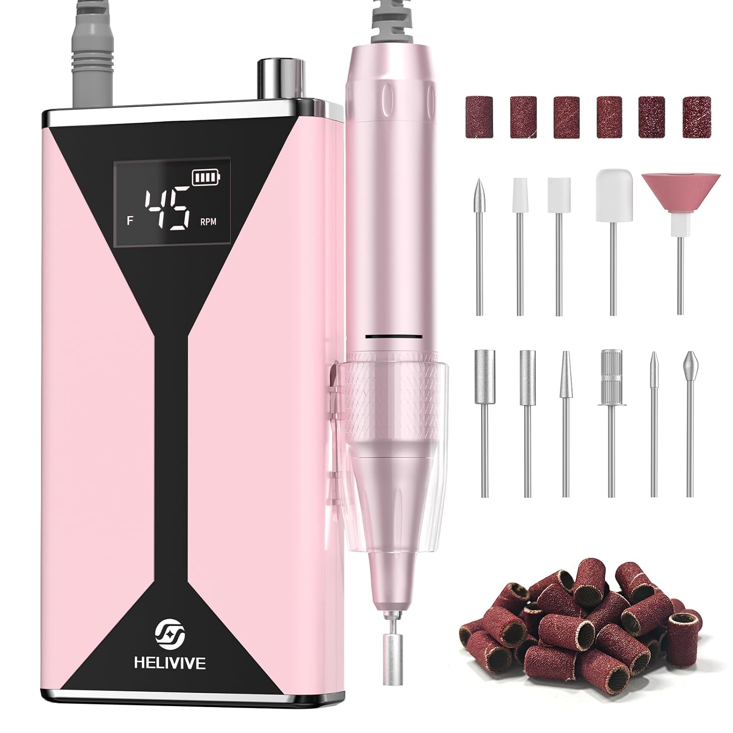45,000 RPM cordless nail drill, Portable Salon E-File