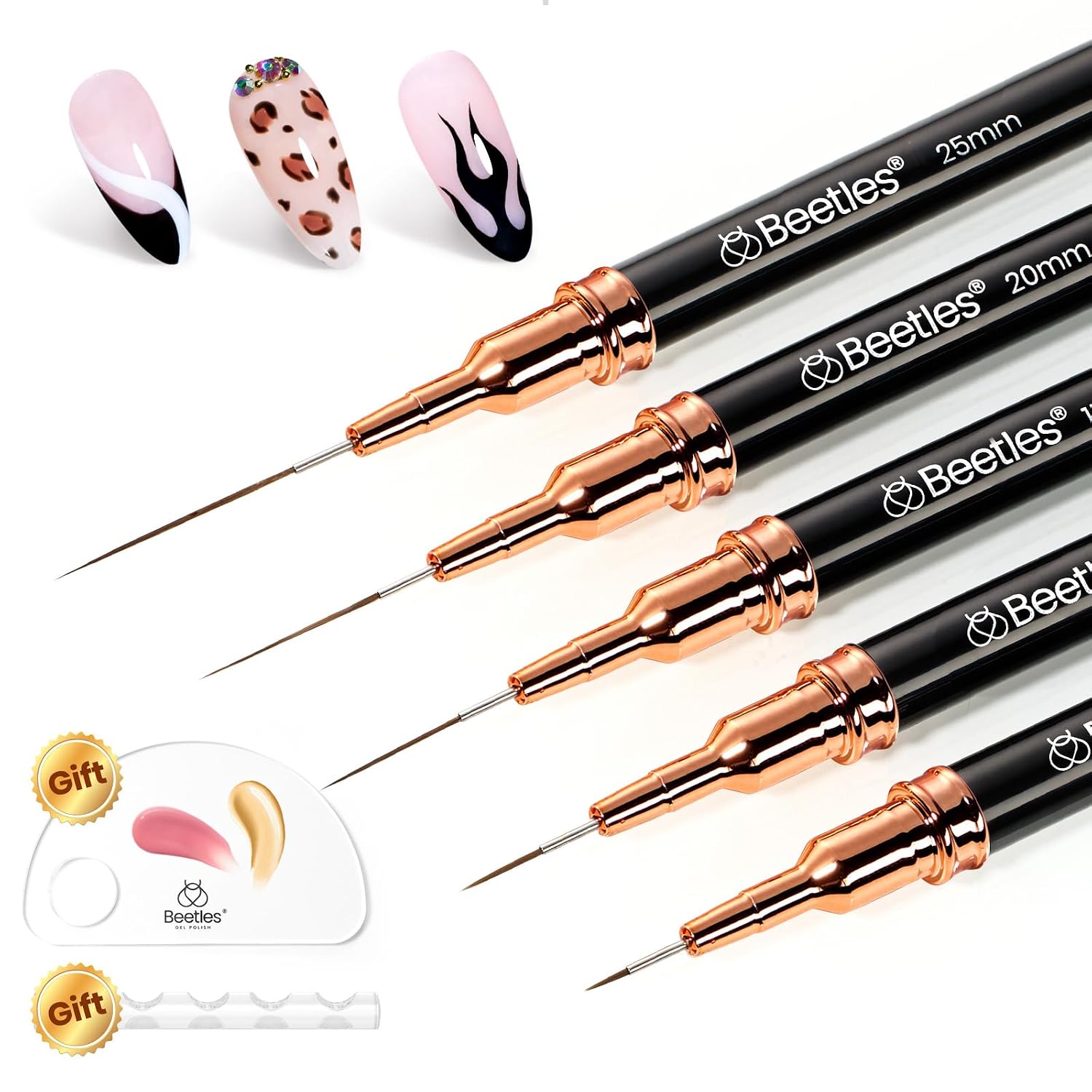 5-piece nail liner brush set for gel nail art