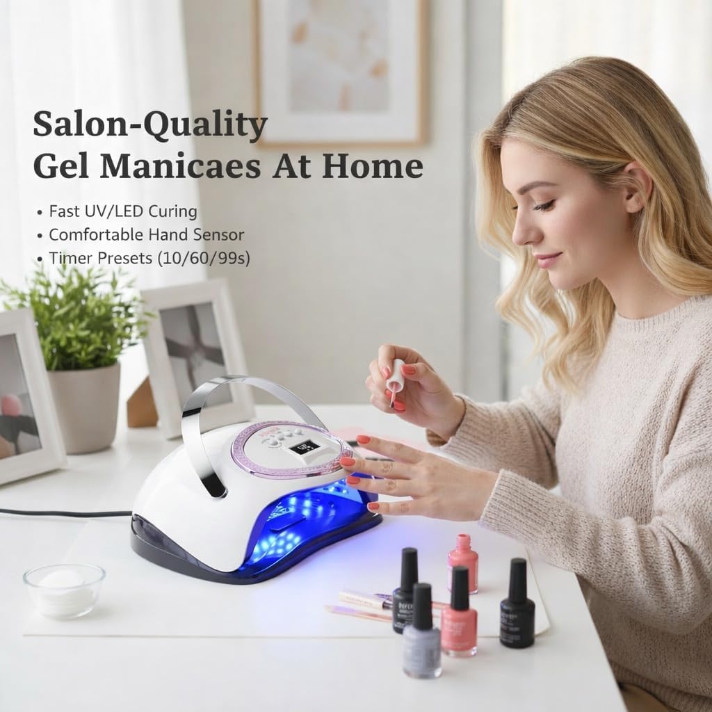 PUSHUJIA 66 LED UV nail lamp with LCD screen, handle and removable base - 2