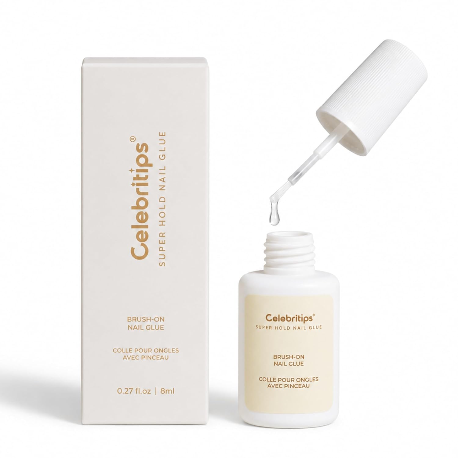 brush-on super-hold nail glue for lasting wear