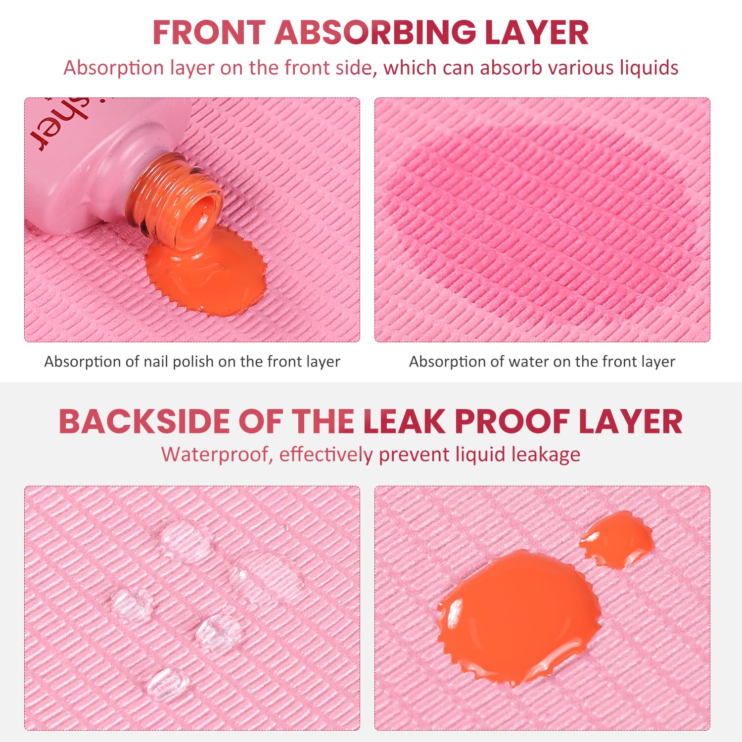 Etercycle disposable nail practice mats 20-pack, 18x13 inches with embossed absorbent top and waterproof back - 4