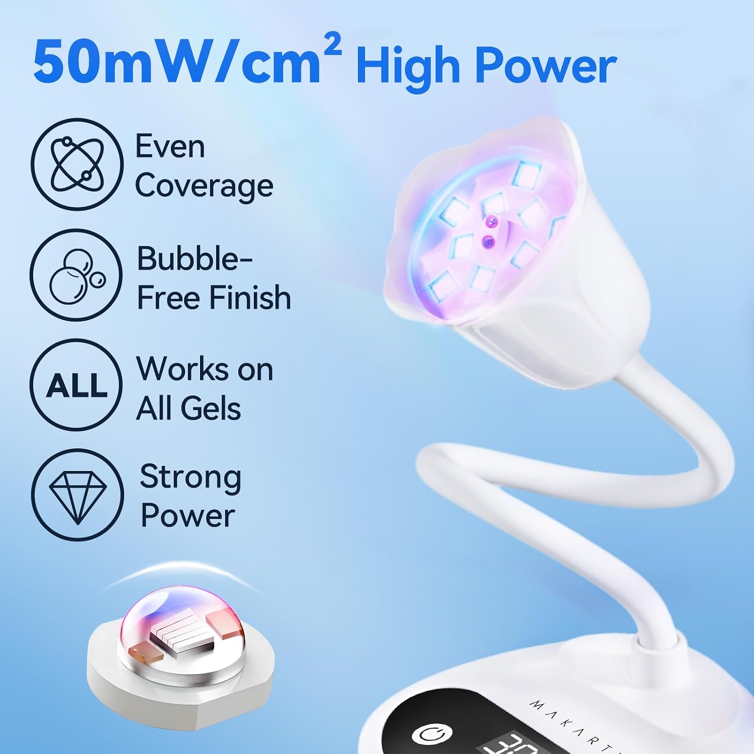 Makartt lotus-flower gooseneck flash cure UV LED nail lamp - 4