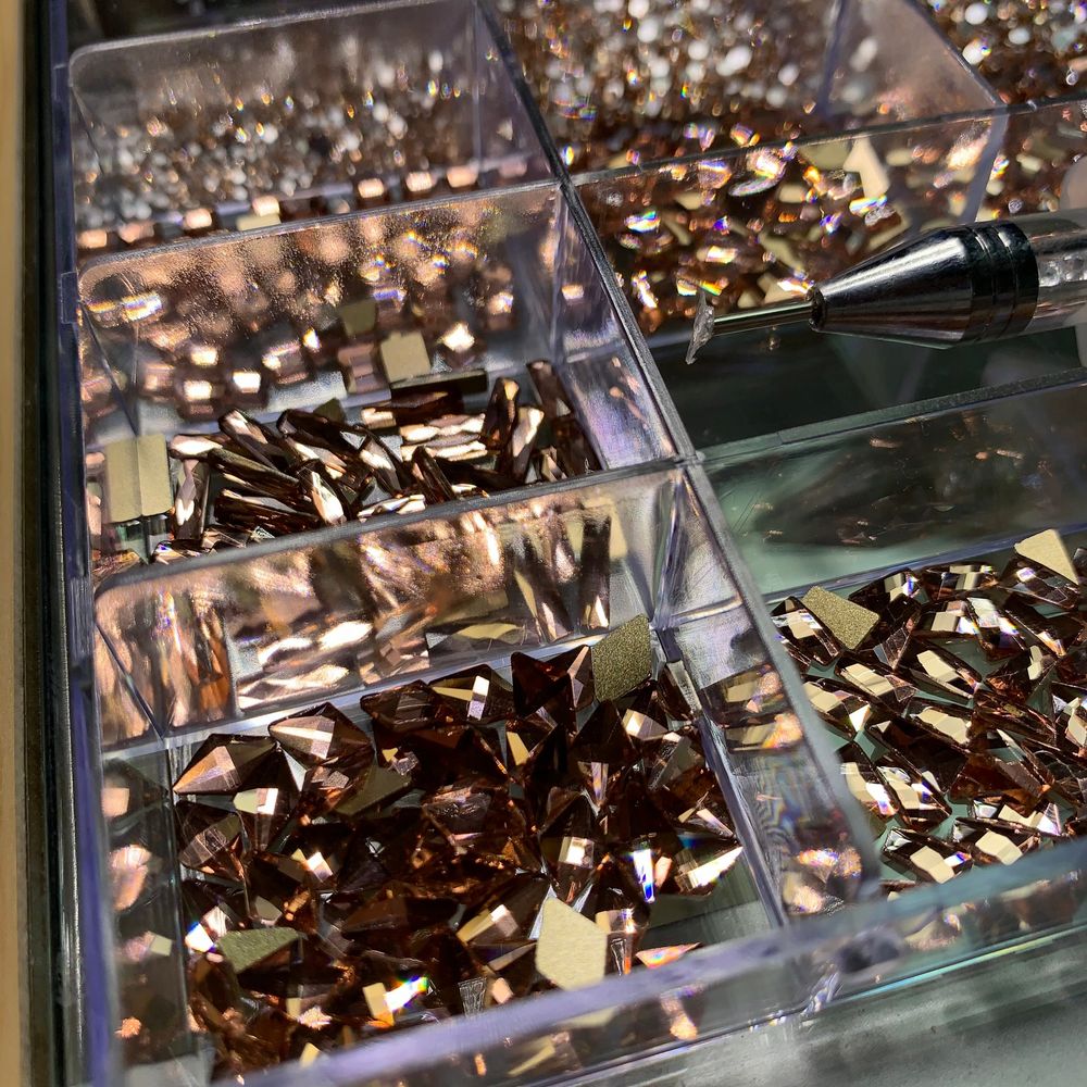 Rose gold nail rhinestone set - 2