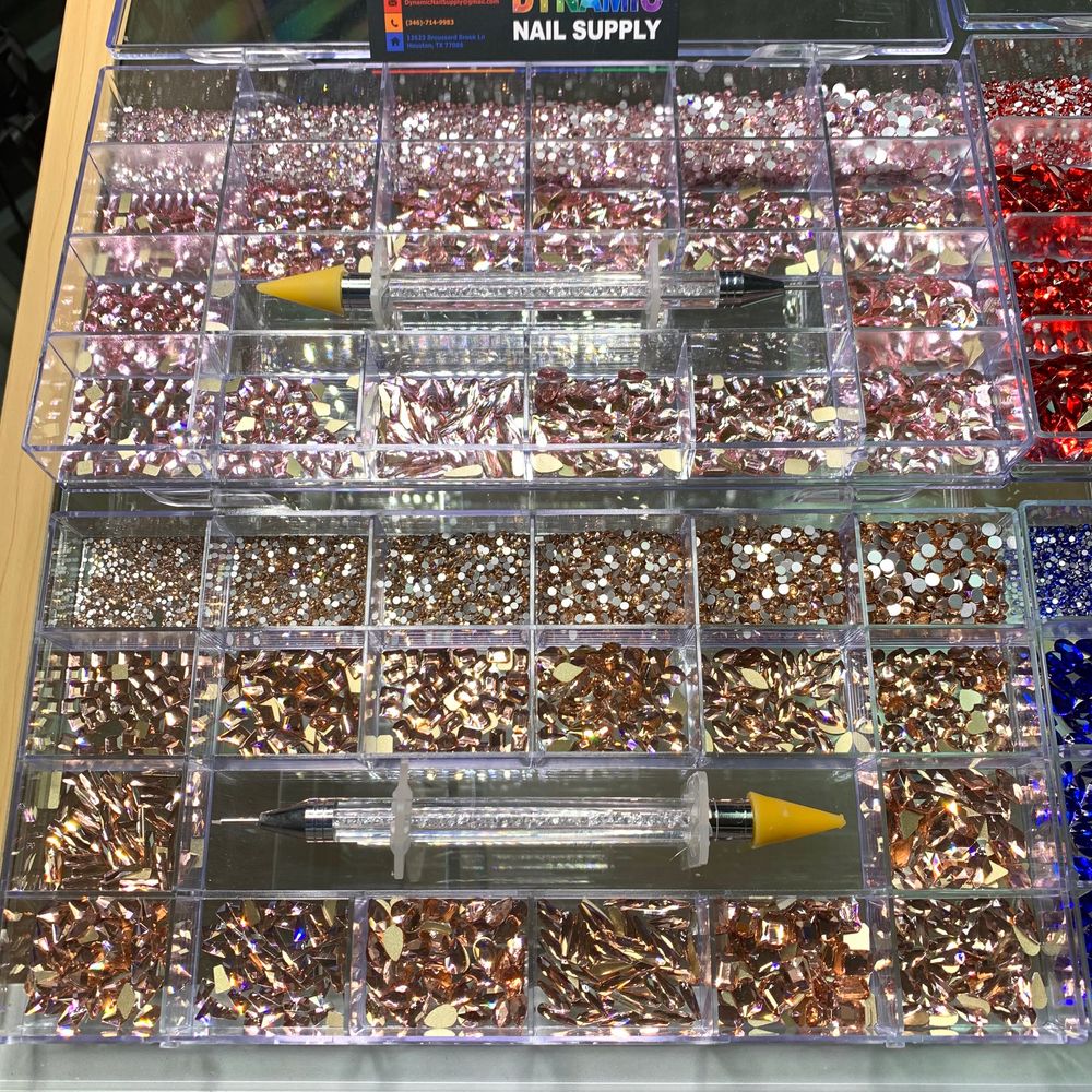 Rose gold nail rhinestone set - 6