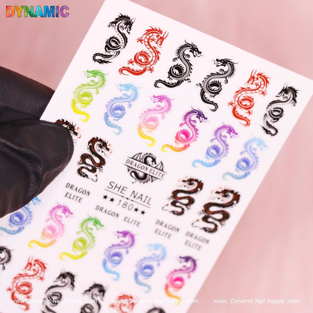 Chinese dragon nail stickers pack - 2