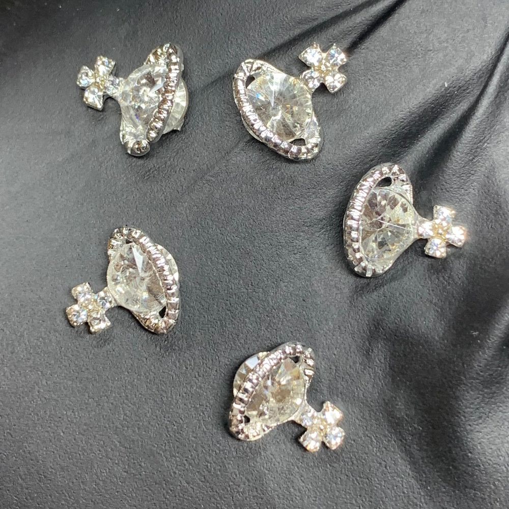 clear crystal planet nail charms - 2