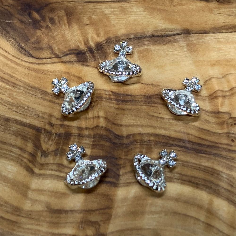 clear crystal planet nail charms - 4