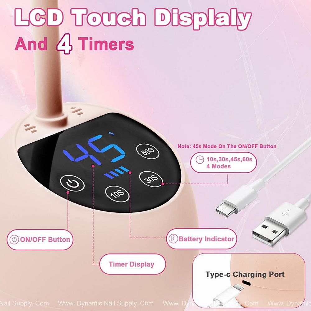 Light pink mini UV LED nail lamp - 7