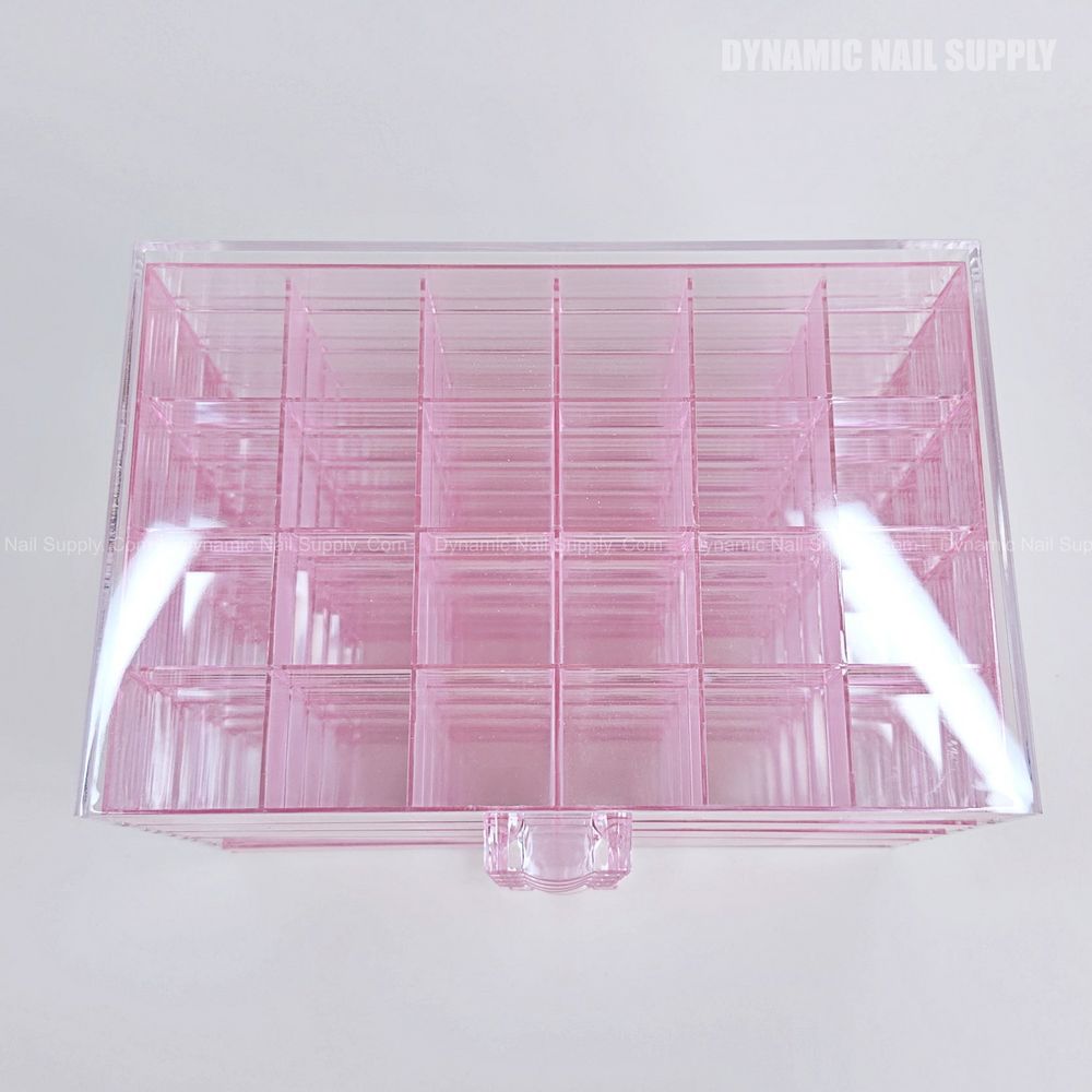 clear pink charm organizer box - 2