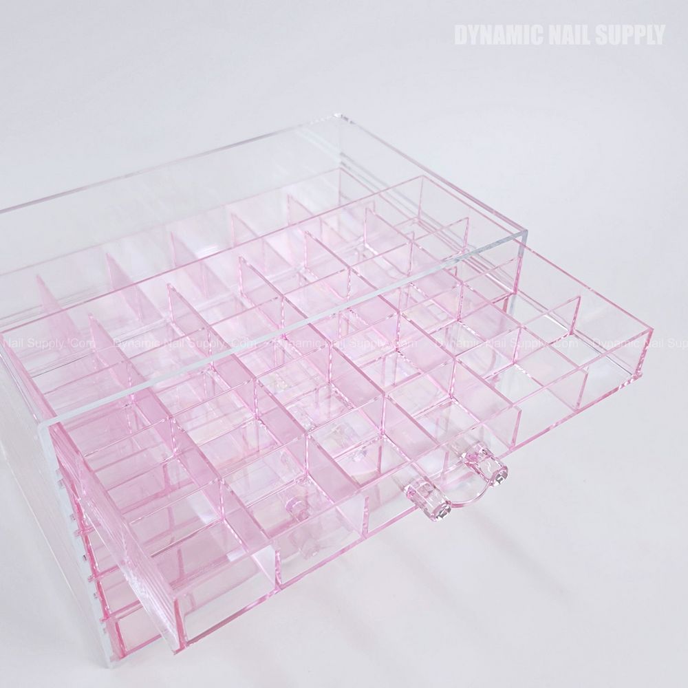 clear pink charm organizer box - 3
