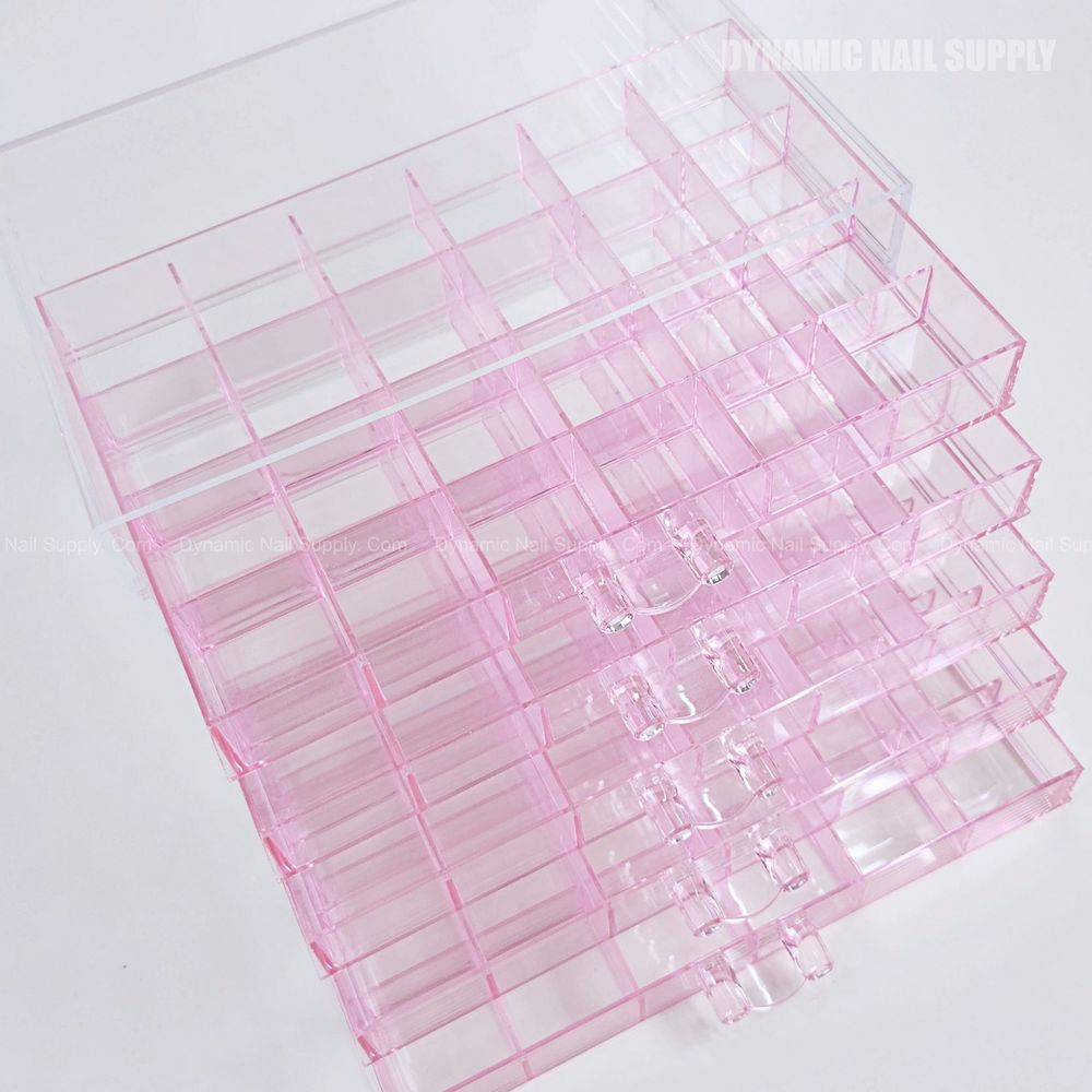 clear pink charm organizer box - 4