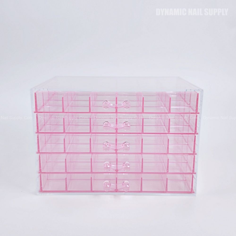 clear pink charm organizer box - 5