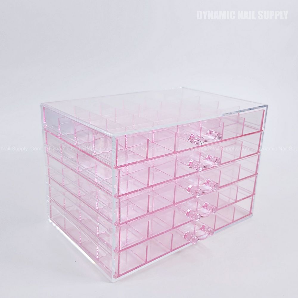 clear pink charm organizer box - 6