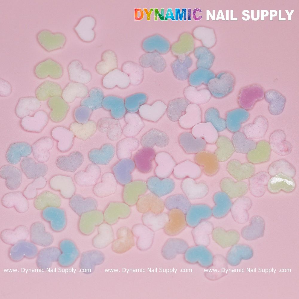 pastel heart nail charms pack - 2
