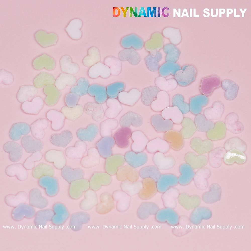 pastel heart nail charms pack - 3