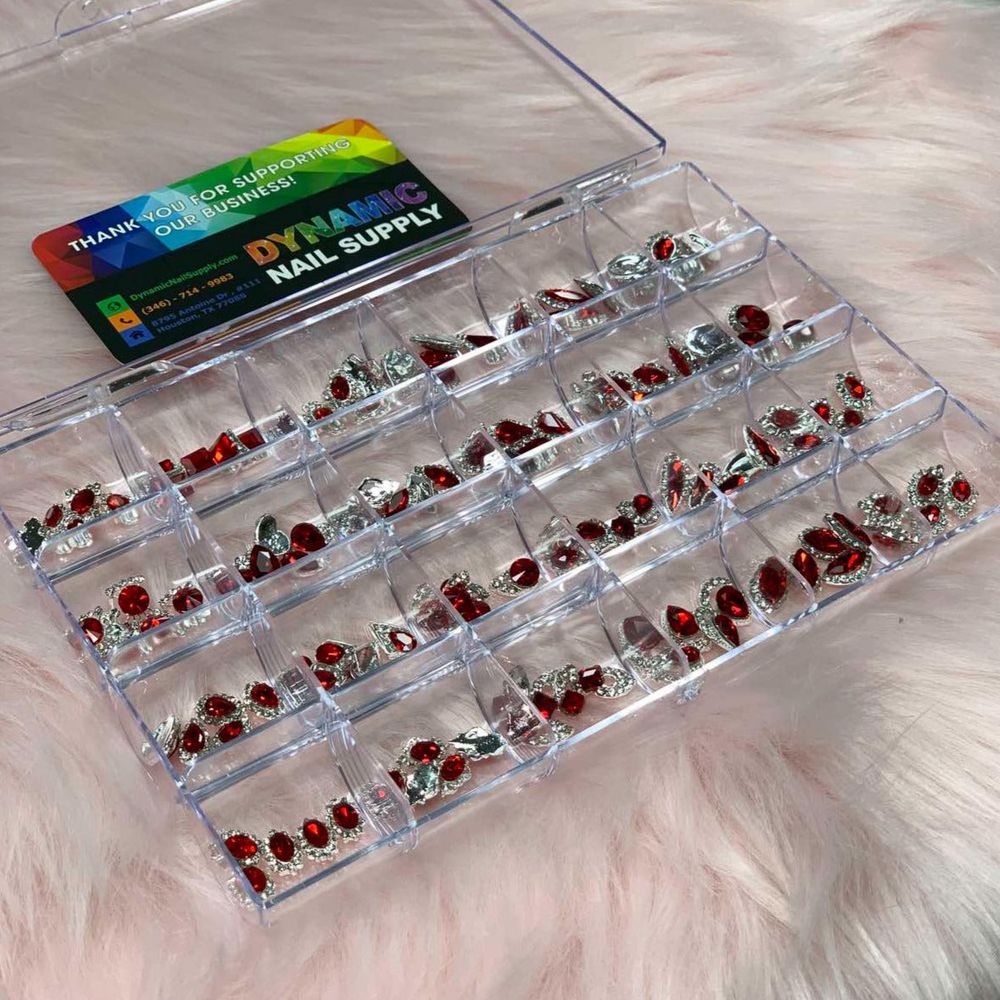 red nail charms assortment - 2