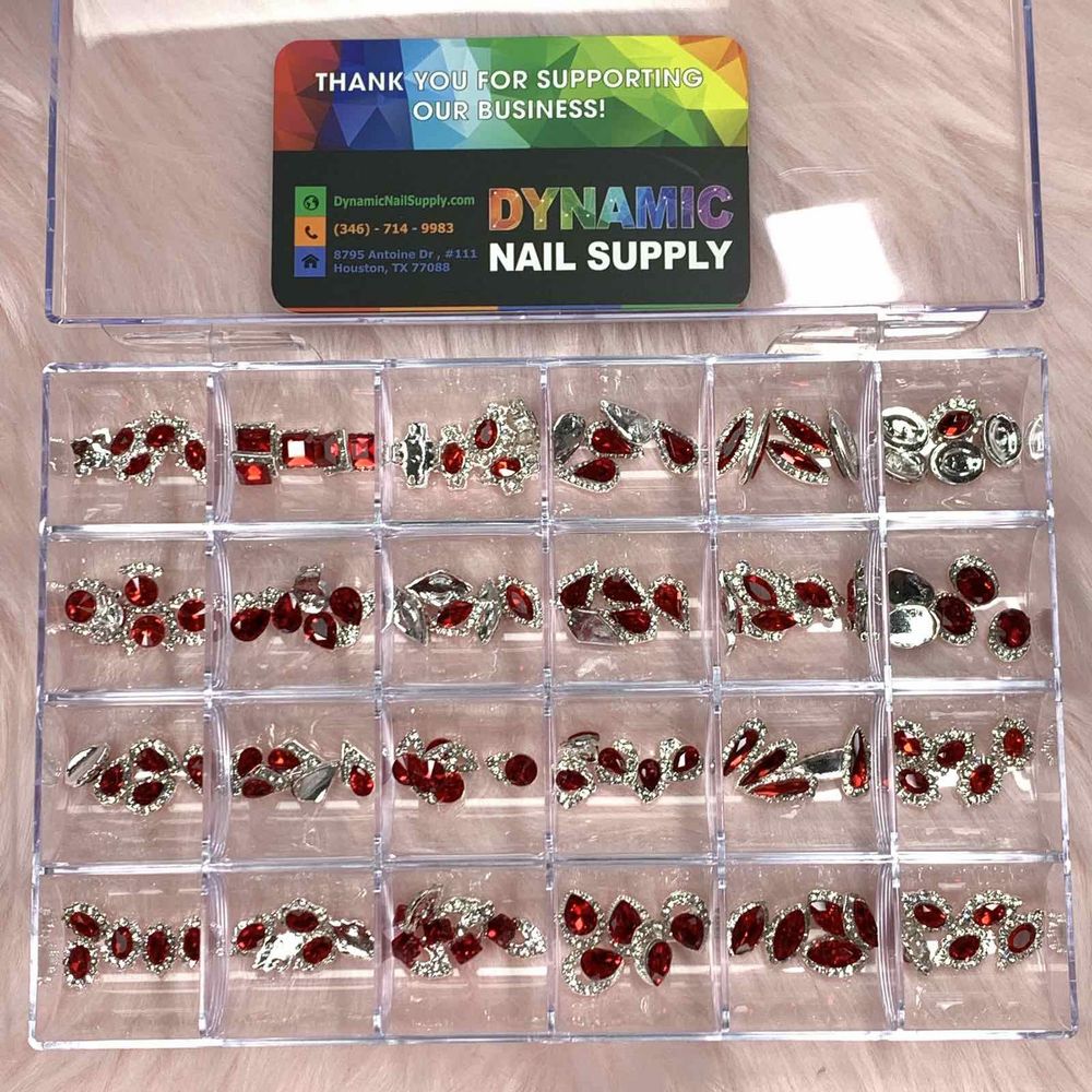 red nail charms assortment - 3
