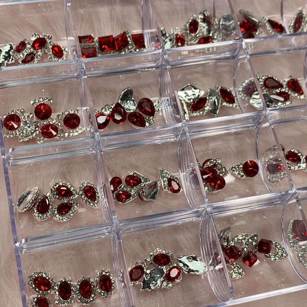 red nail charms assortment - 5