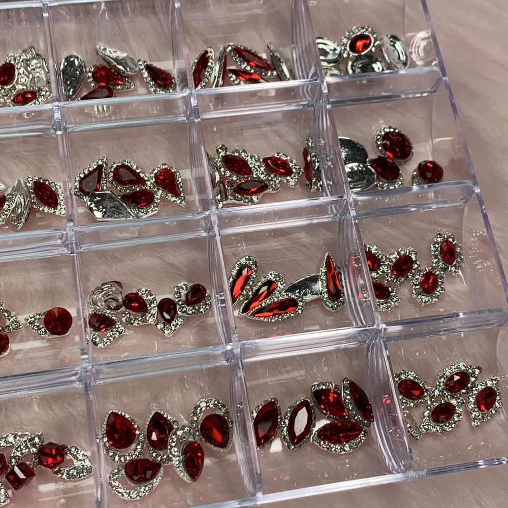 red nail charms assortment - 6
