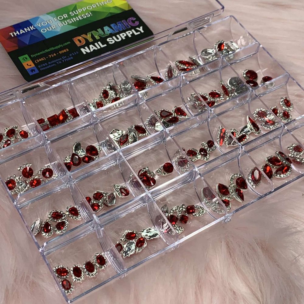 red nail charms assortment - 7