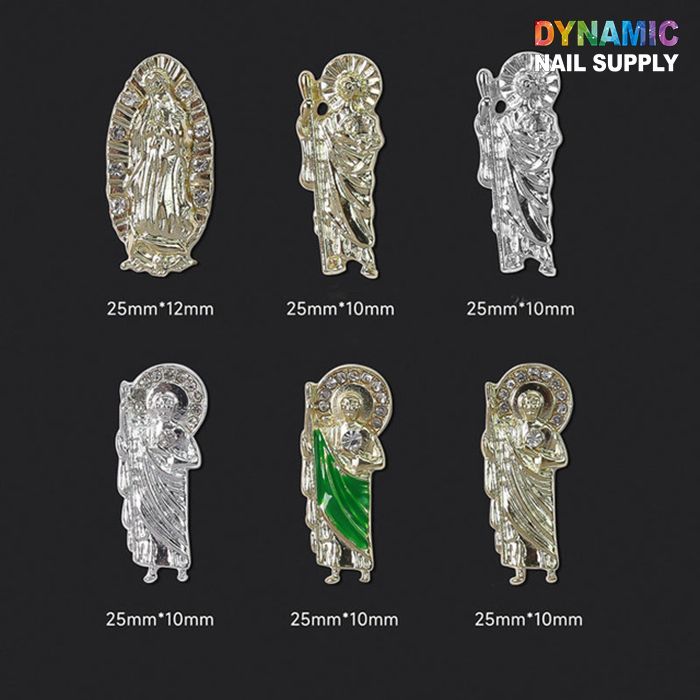 Saint Jude and Virgin Mary nail charms - 10