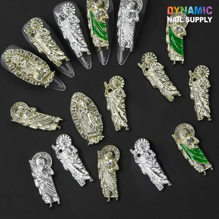 Saint Jude and Virgin Mary nail charms - 3